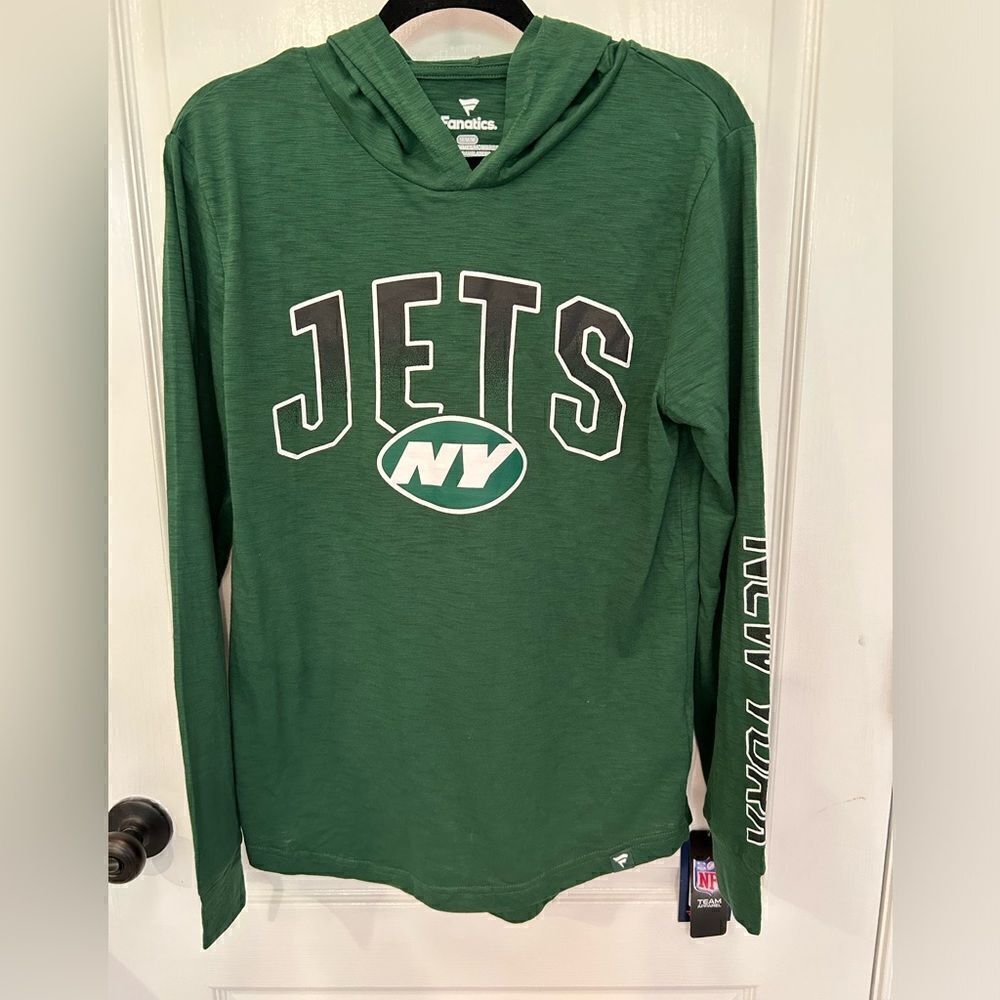 Fanatics New York Jets NFL Men’s Green Lightweight Hoodie Size Medium NWT New